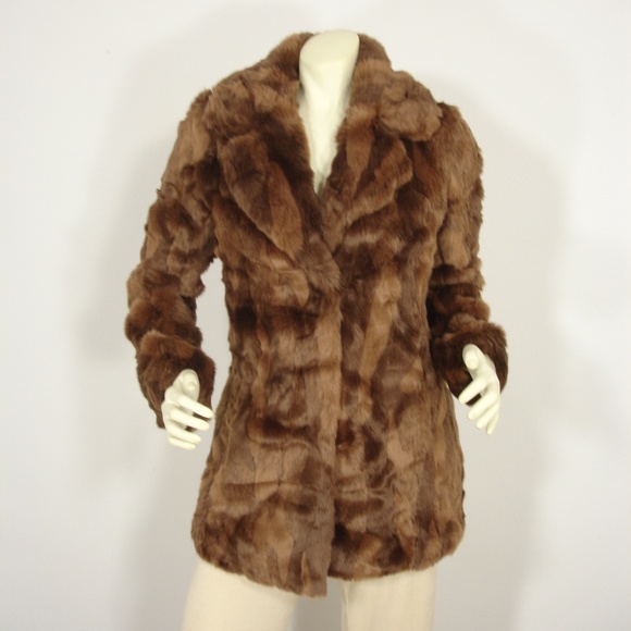 NWT ABERCROMBIE FITCH BROWN FAUX FUR COAT JACKET M